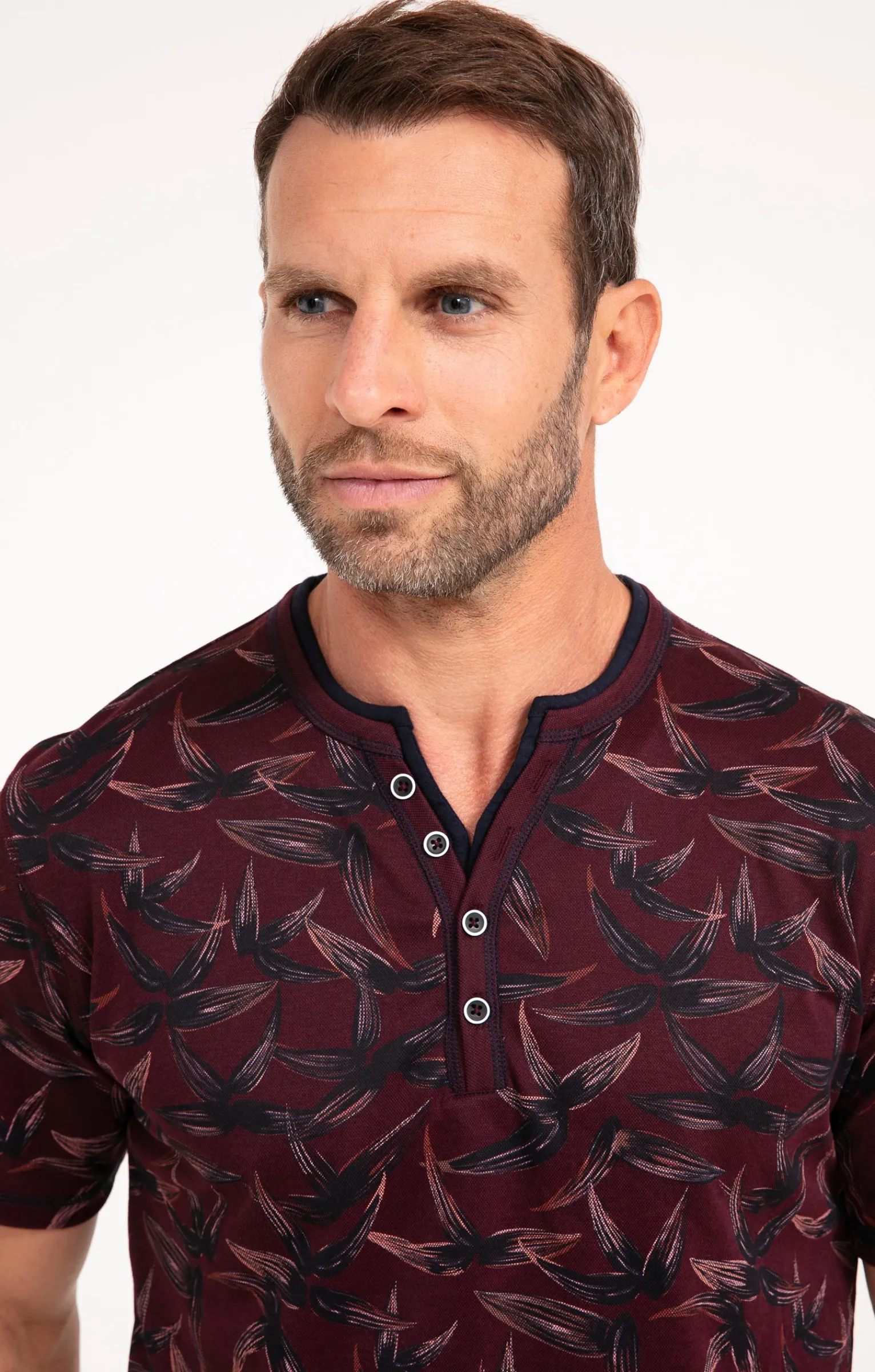 Polos & Tee-shirts<Armand Thiery Tee-shirt manches courtes Black Leaf - Bordeaux