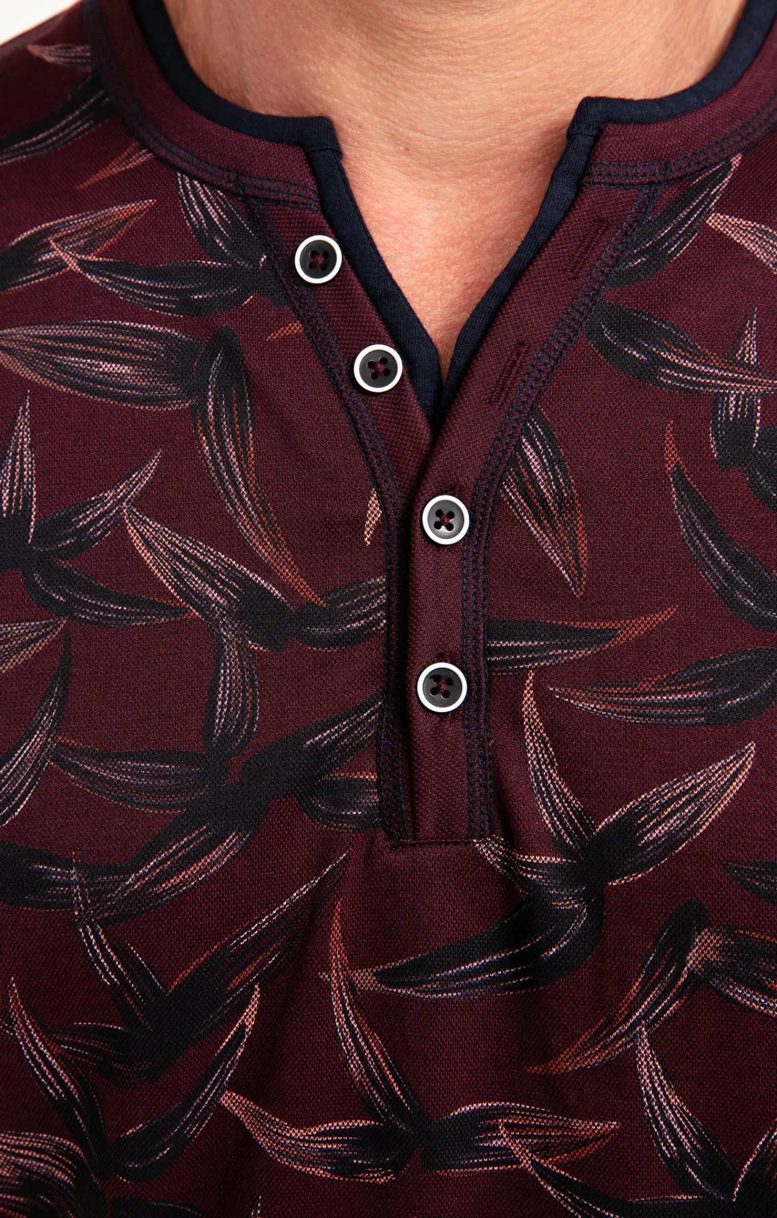 Polos & Tee-shirts<Armand Thiery Tee-shirt manches courtes Black Leaf - Bordeaux