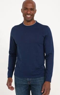 Polos & Tee-shirts<Armand Thiery Tee-shirt manches longues Slub interlock - Bleudur