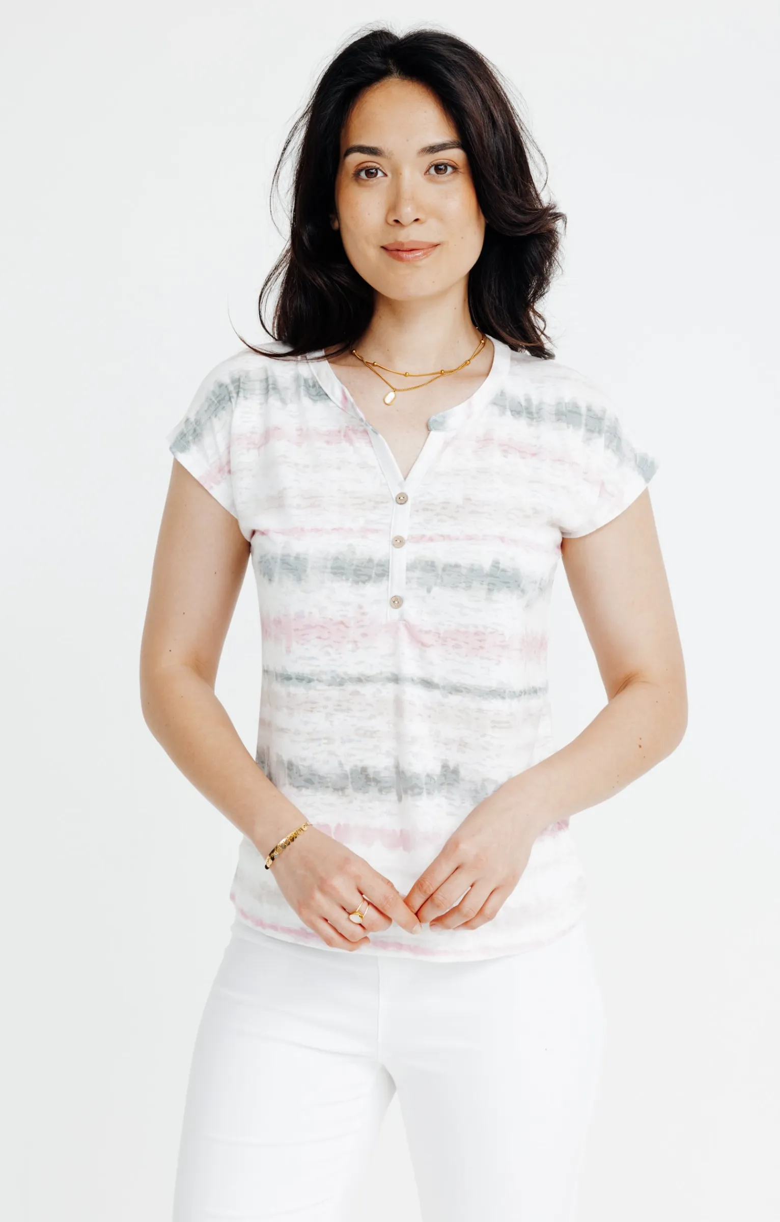 Tee-shirts<Armand Thiery Tee-shirt rayure tie and dye - Écru