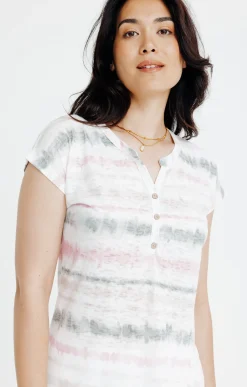 Tee-shirts<Armand Thiery Tee-shirt rayure tie and dye - Écru