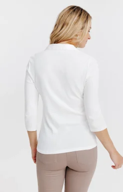 Tee-shirts<Armand Thiery Tee-shirt uni col chemise - Écru