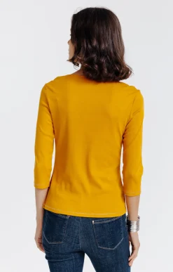 Tee-shirts<Armand Thiery Tee-shirt uni col rond - Ocre