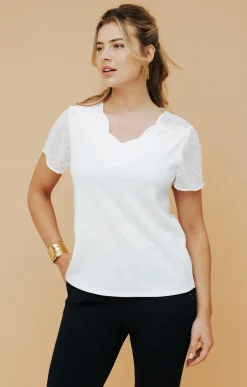 Tee-shirts<Armand Thiery Tee-shirt uni galon - Blanc