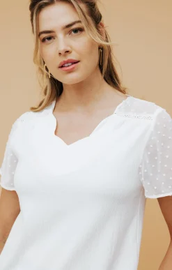 Tee-shirts<Armand Thiery Tee-shirt uni galon - Blanc