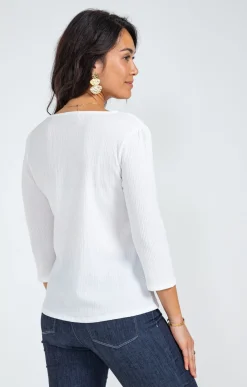 Tee-shirts<Armand Thiery Tee-shirt uni manches 3/4 - Écru