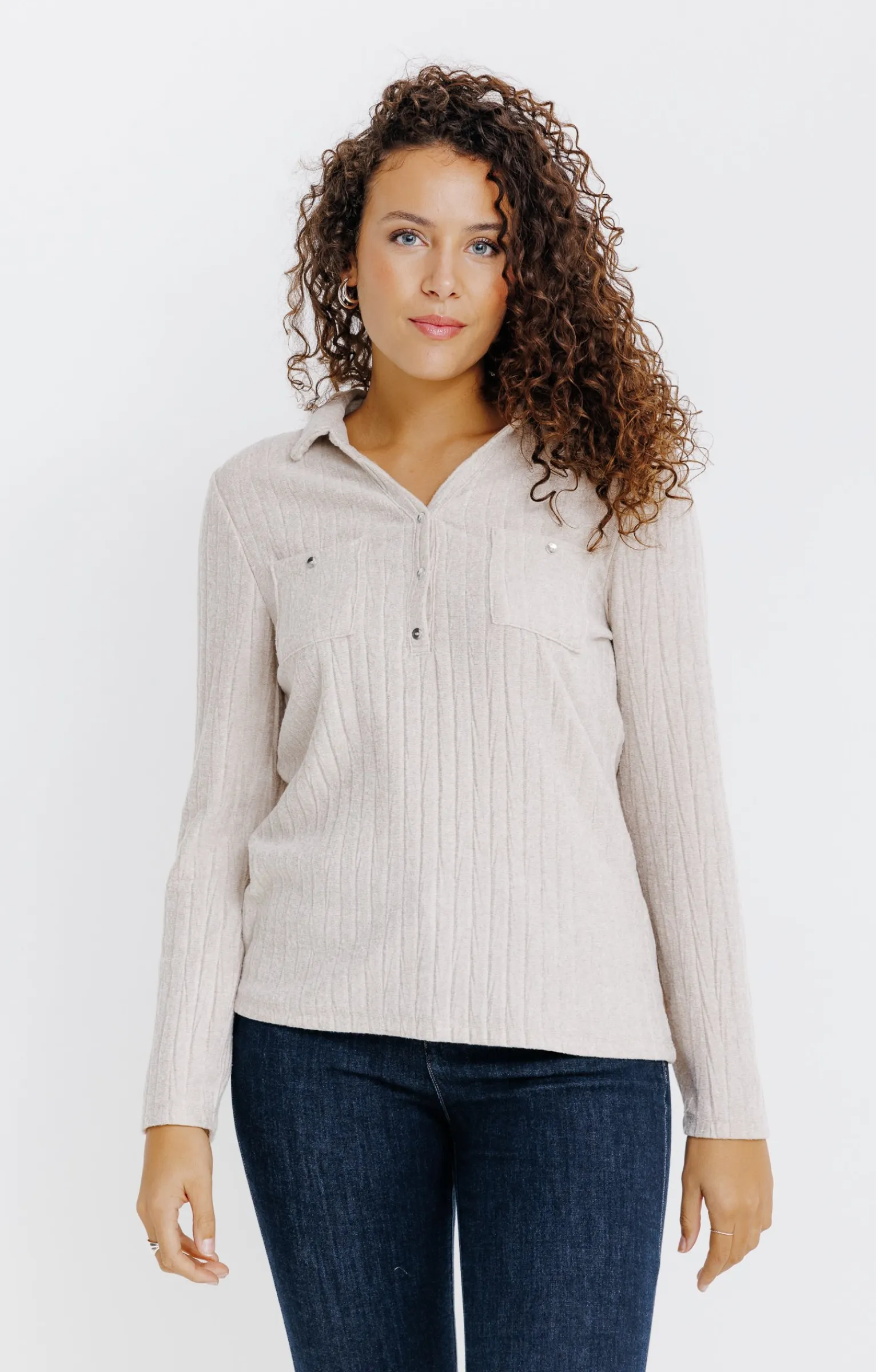 Tee-shirts<Armand Thiery Tee-shirt uni manches longues - Beige