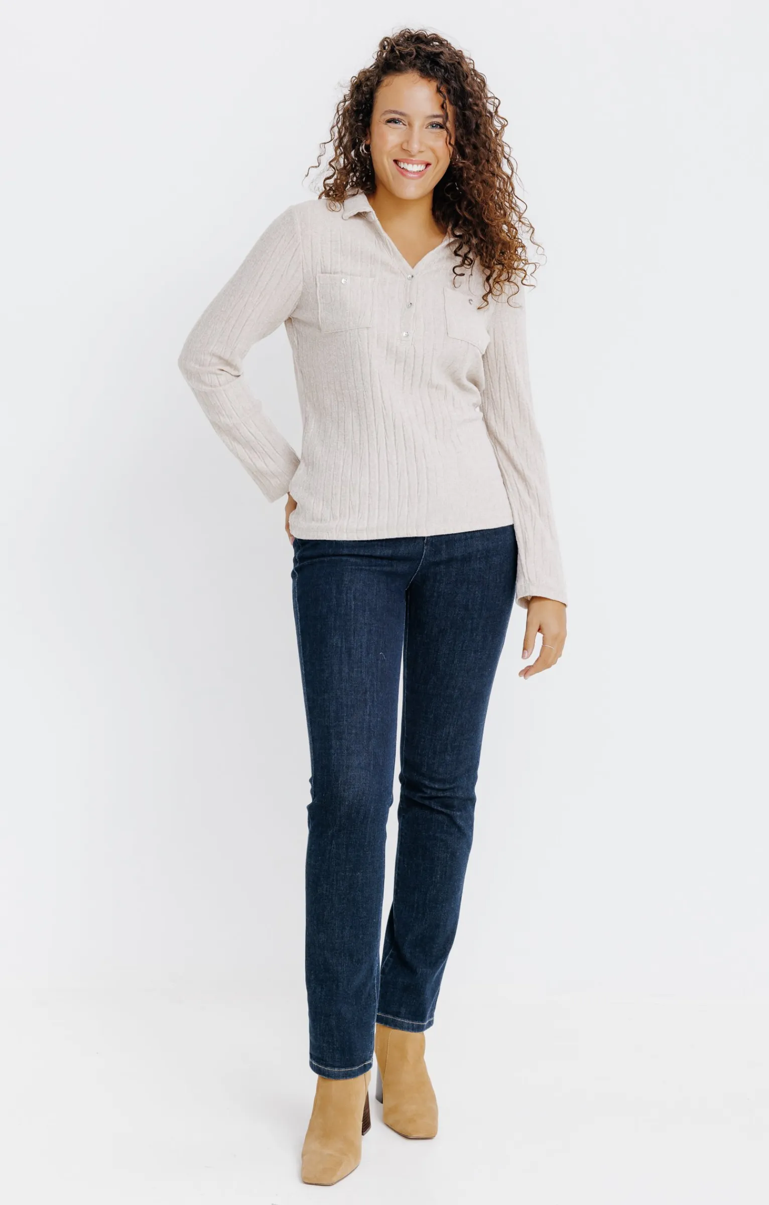 Tee-shirts<Armand Thiery Tee-shirt uni manches longues - Beige