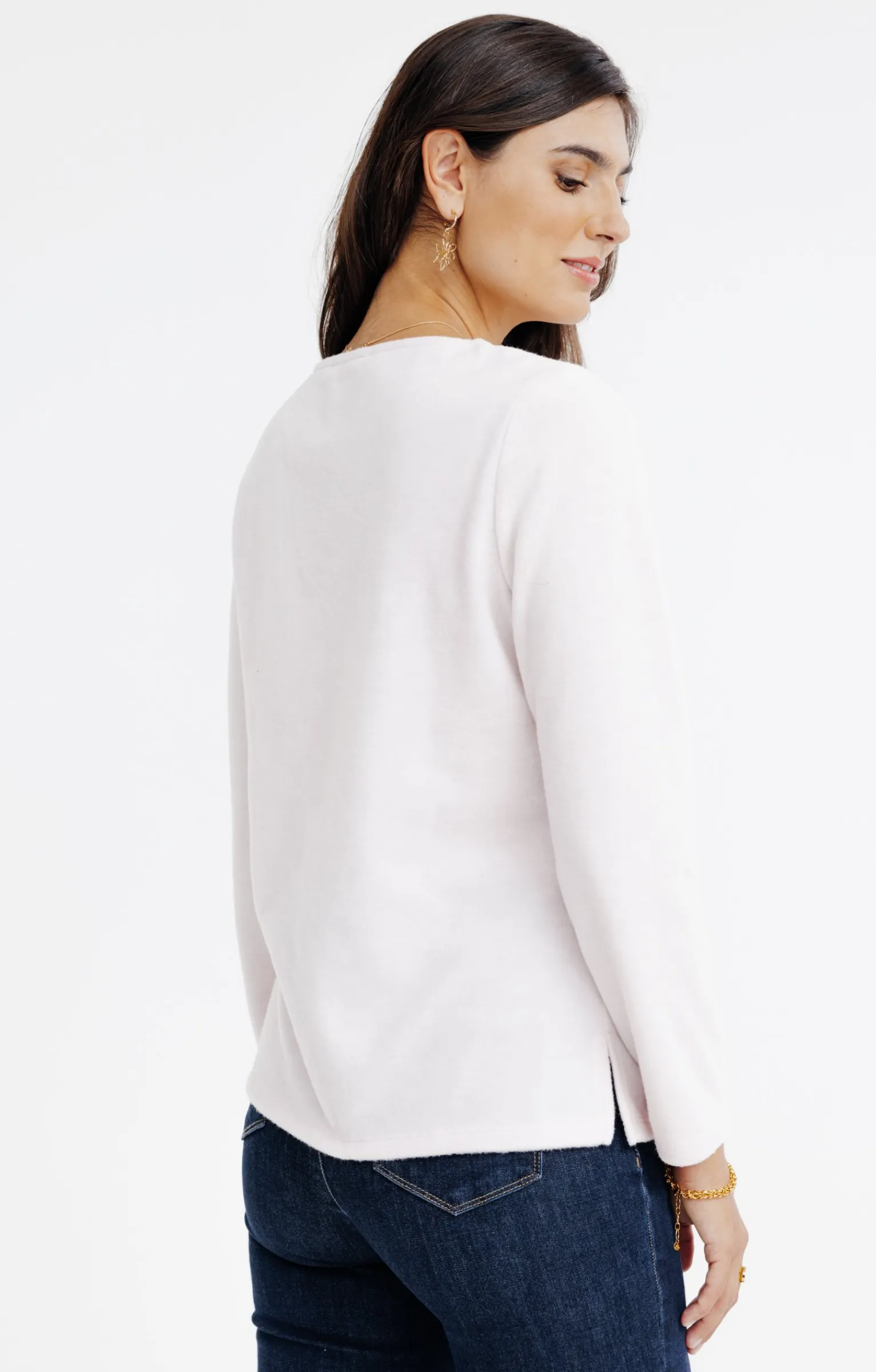 Tee-shirts<Armand Thiery Tee-shirt uni strass col bateau - Rose