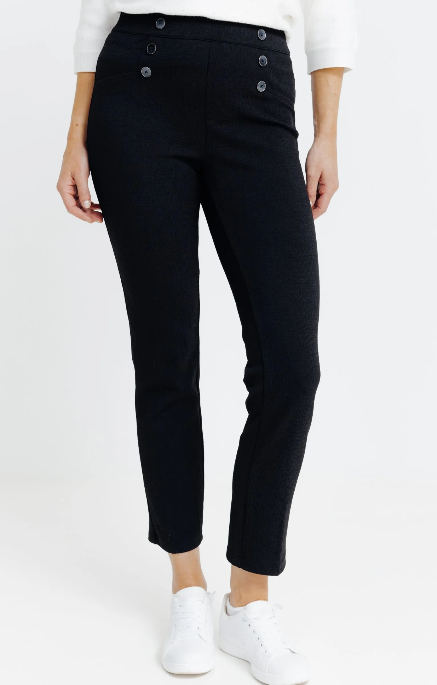 Pantalons<Armand Thiery Tregging 7/8 maille aspect léopard - Noir