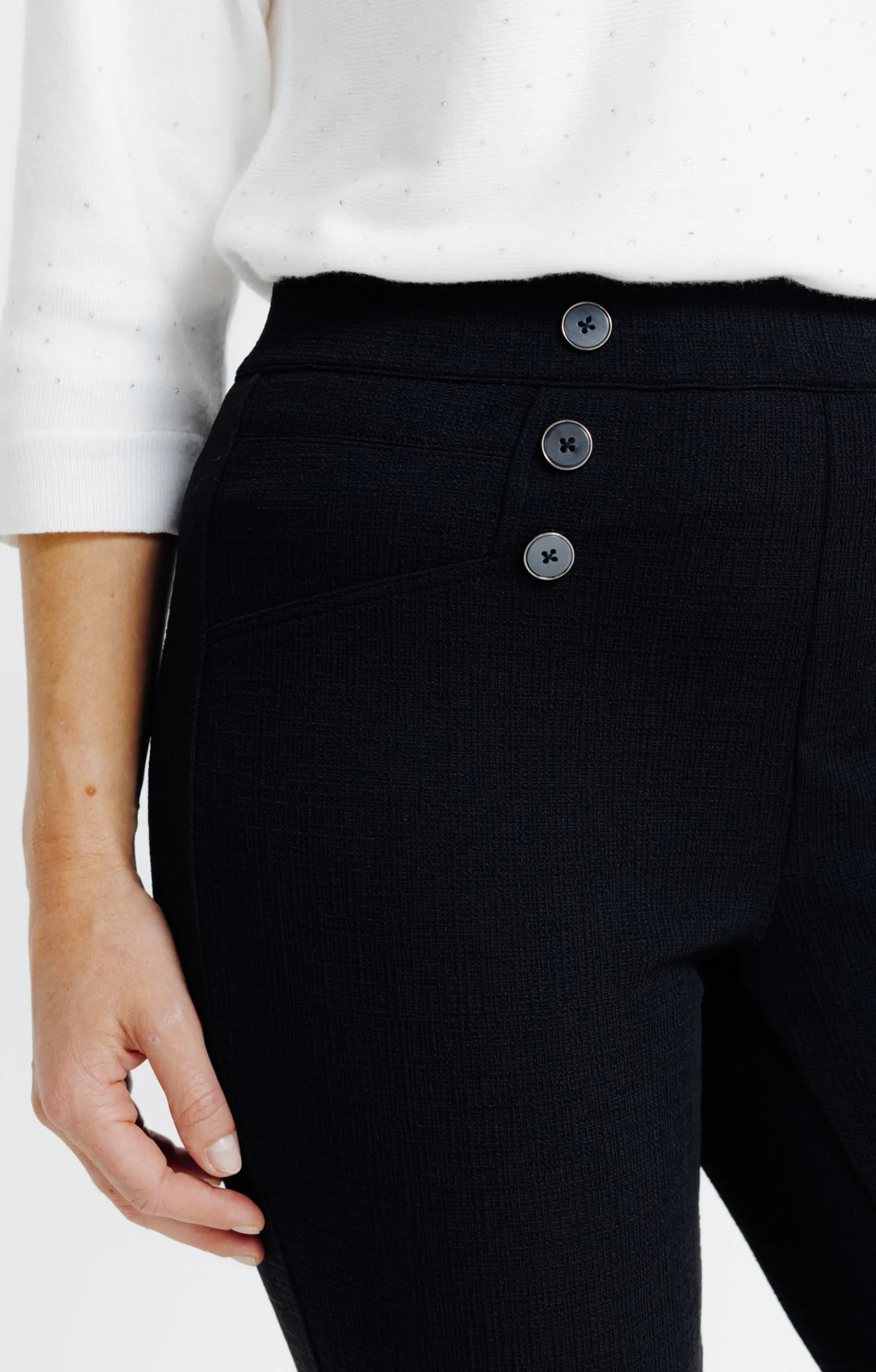 Pantalons<Armand Thiery Tregging 7/8 maille aspect léopard - Noir