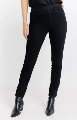 Pantalons<Armand Thiery Tregging en denim détails strass - Noir