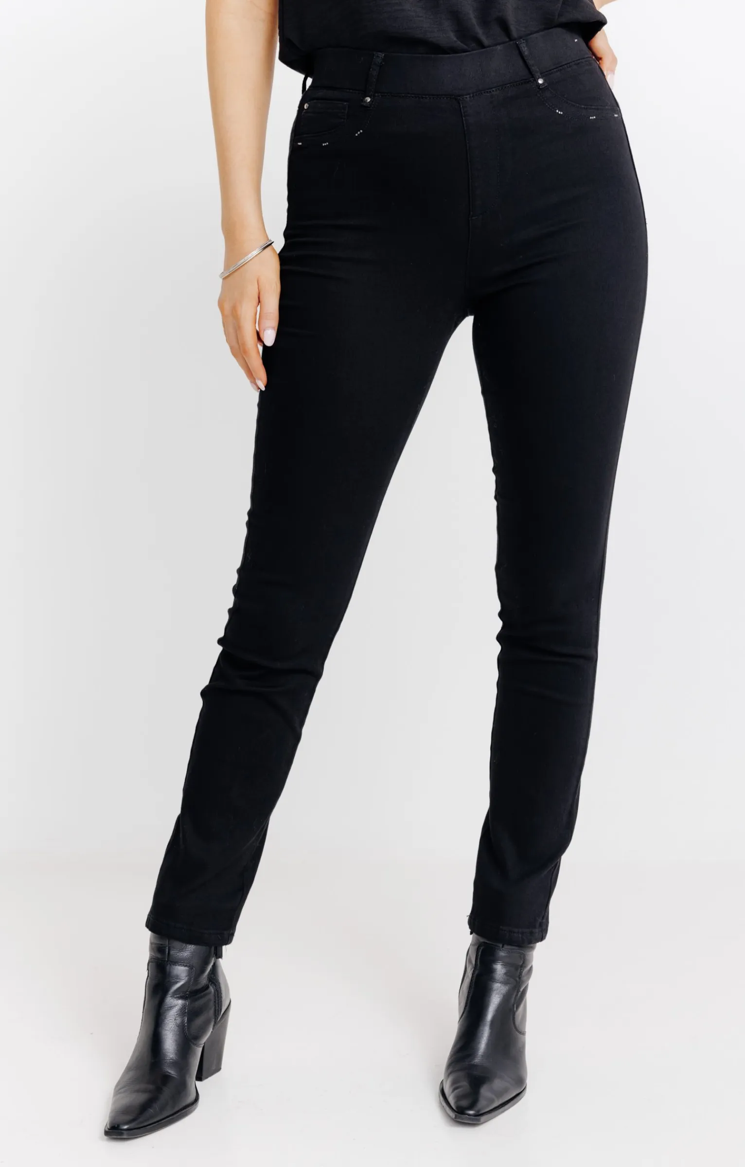 Pantalons<Armand Thiery Tregging en denim détails strass - Noir