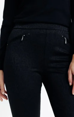 Pantalons<Armand Thiery Tregging maille fantaisie boutons pont - Noir
