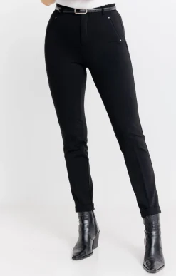 Pantalons<Armand Thiery Tregging milano détail similicuir clous - Noir