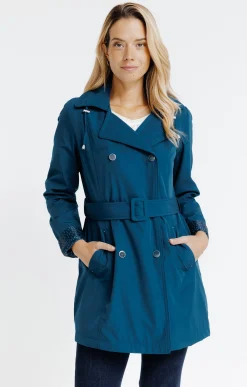 Impers & Parkas<Armand Thiery Trench avec double patte de boutonnage - Pétrole