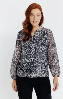 Tee-shirts<Armand Thiery T-SHIRT COL MAO MANCHES LONGUES - Noir