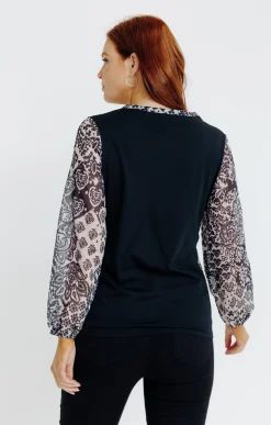 Tee-shirts<Armand Thiery T-SHIRT COL MAO MANCHES LONGUES - Noir