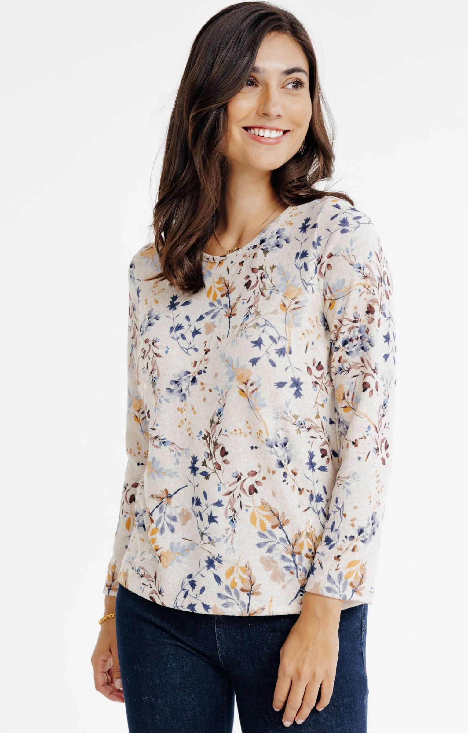 Tee-shirts<Armand Thiery T-SHIRT COL ROND MANCHES LONGUES - Beige