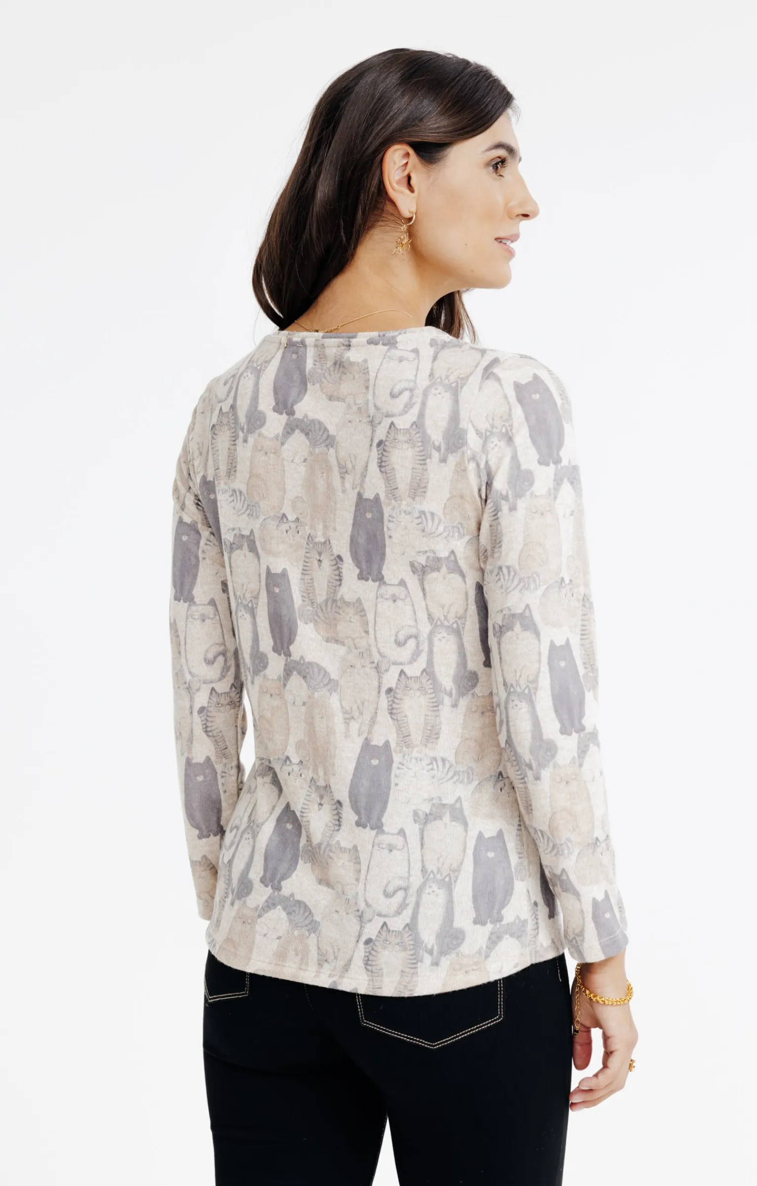 Tee-shirts<Armand Thiery T-SHIRT COL ROND MANCHES LONGUES - Beige