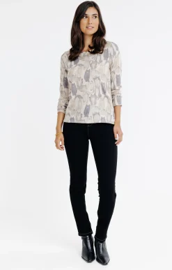 Tee-shirts<Armand Thiery T-SHIRT COL ROND MANCHES LONGUES - Beige
