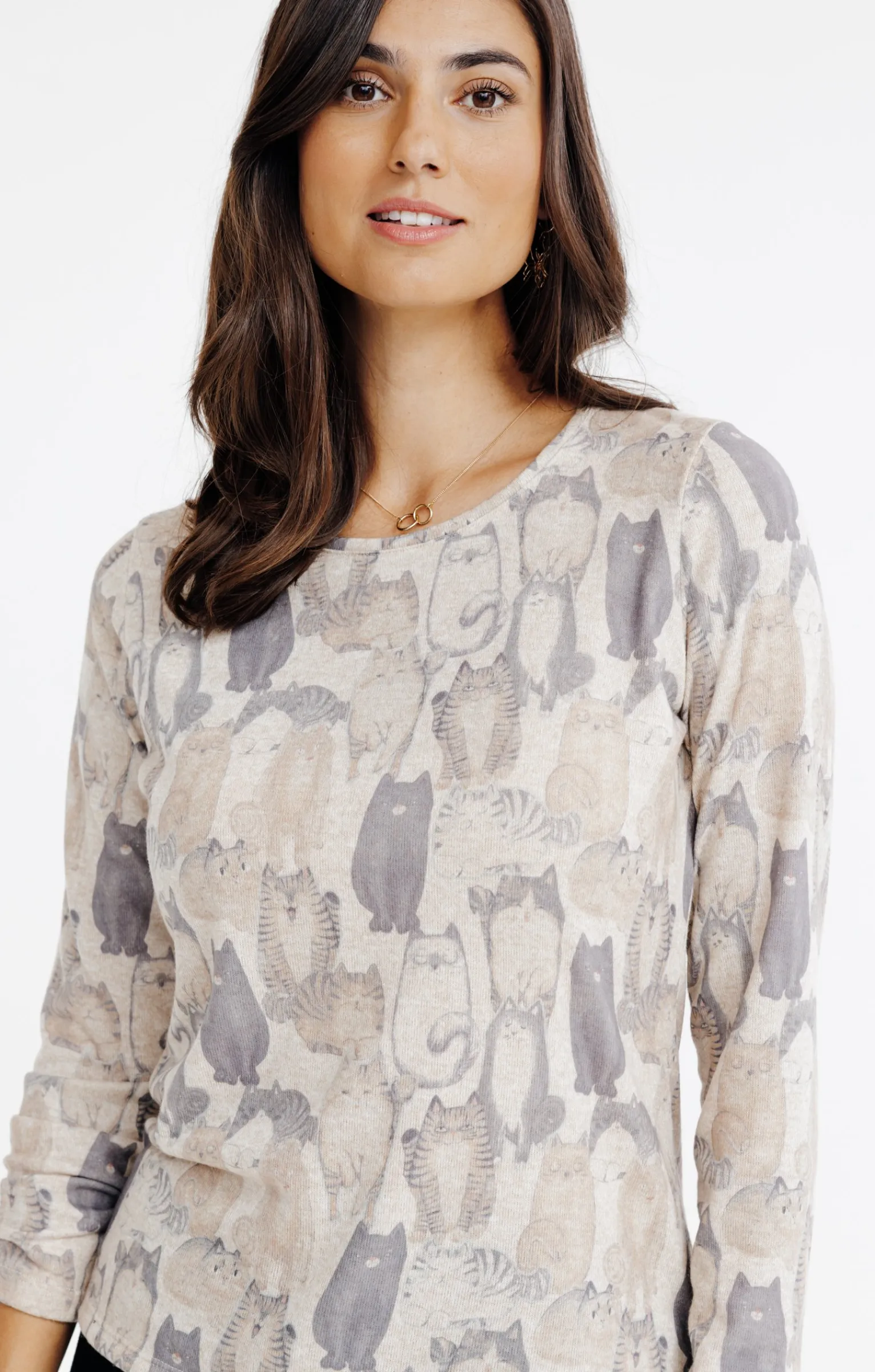 Tee-shirts<Armand Thiery T-SHIRT COL ROND MANCHES LONGUES - Beige
