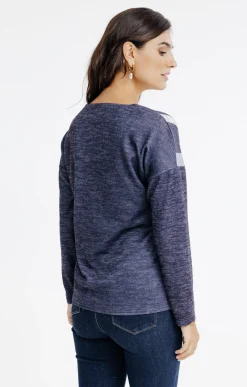 Tee-shirts<Armand Thiery T-SHIRT COL ROND MANCHES LONGUES - Marine