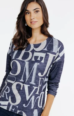 Tee-shirts<Armand Thiery T-SHIRT COL ROND MANCHES LONGUES - Marine