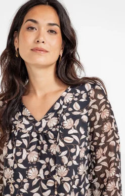 Tee-shirts<Armand Thiery T-SHIRT COL V MANCHES 3/4 - Noir