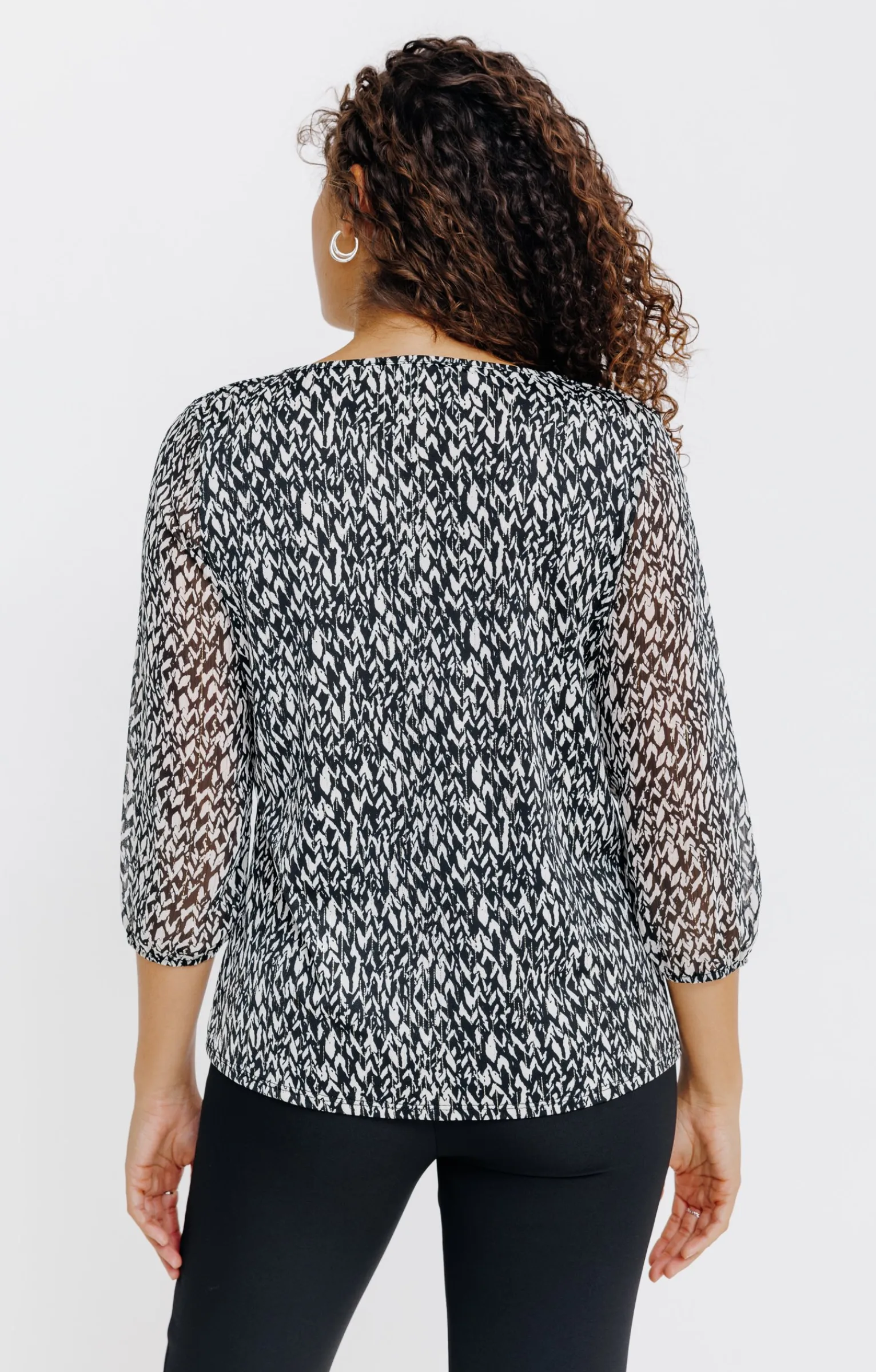 Tee-shirts<Armand Thiery T-SHIRT COL V MANCHES 3/4 - Noir