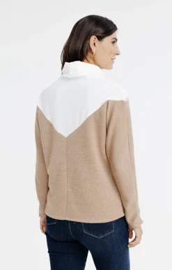 Tee-shirts<Armand Thiery T-SHIRT HIVER COL BOULE - Camel