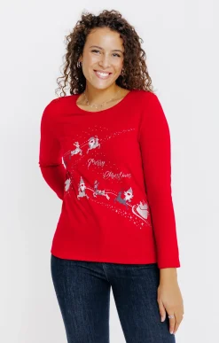 Tee-shirts<Armand Thiery T-SHIRT IMPRIME COL ROND - Rouge