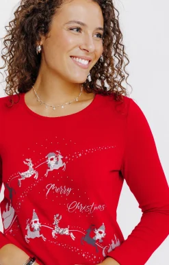 Tee-shirts<Armand Thiery T-SHIRT IMPRIME COL ROND - Rouge