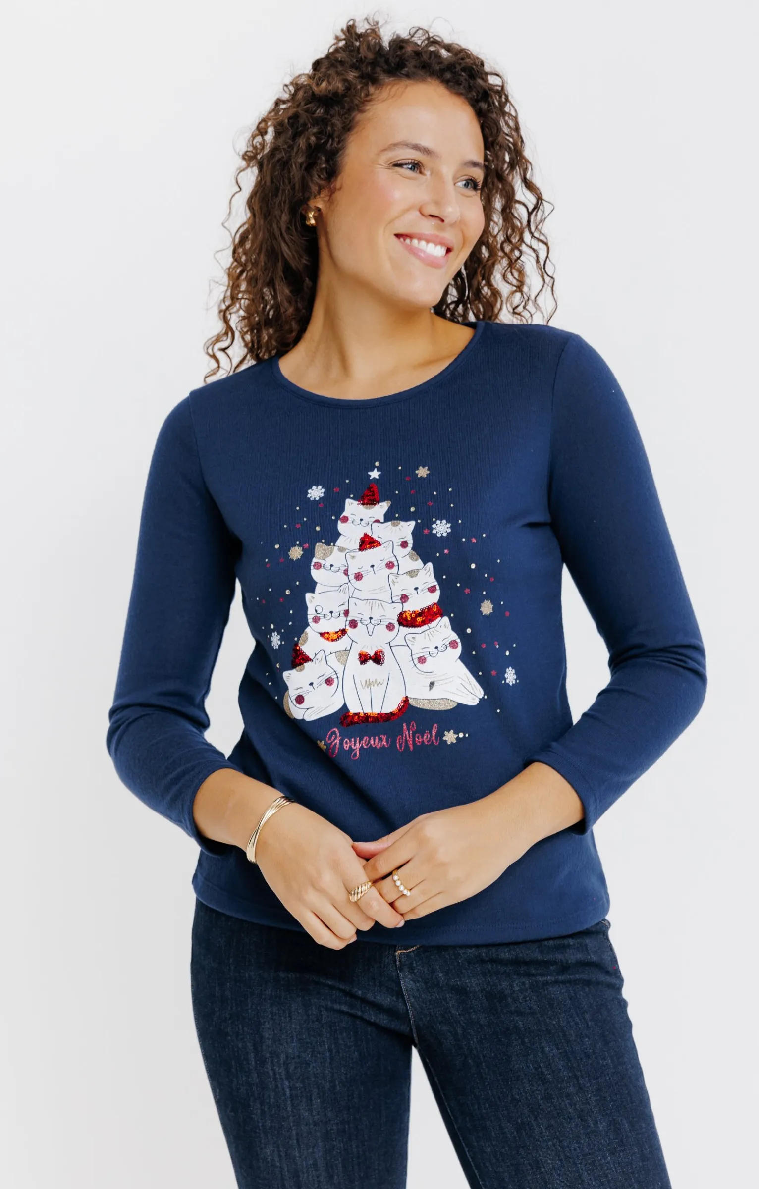 Tee-shirts<Armand Thiery T-SHIRT IMPRIME FETE COL ROND - Marine