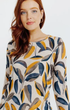 Tee-shirts<Armand Thiery T-SHIRT IMPRIME MANCHES LONGUES - Beige