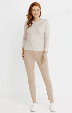 Tee-shirts<Armand Thiery T-SHIRT IMPRIME PLACE STRASS - Beige