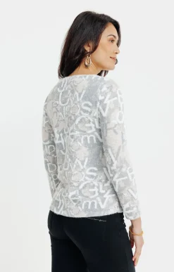 Tee-shirts<Armand Thiery T-SHIRT JACQUARD MANCHES LONGUES - Beige