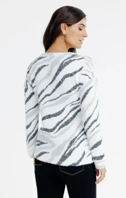 Tee-shirts<Armand Thiery T-SHIRT JACQUARD MANCHES LONGUES - Écru