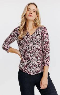 Tee-shirts<Armand Thiery T-SHIRT MANCHES 3/4 COL V - Noir