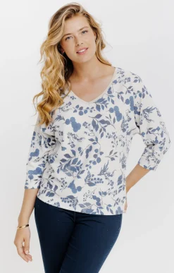 Tee-shirts<Armand Thiery T-SHIRT MANCHES COUDES COL V - Beige