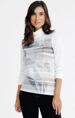 Tee-shirts<Armand Thiery T-SHIRT MANCHES LONGUES COL BOULE - Écru