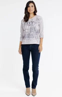 Tee-shirts<Armand Thiery T-SHIRT MANCHES LONGUES COL V - Rose
