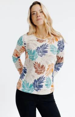 Tee-shirts<Armand Thiery T-SHIRT MANCHES LONGUES COL ROND - Beige