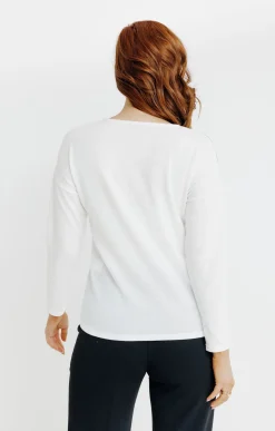 Tee-shirts<Armand Thiery T-SHIRT MANCHES LONGUES COL ROND - Écru