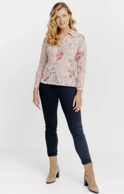 Tee-shirts<Armand Thiery T-SHIRT MANCHES LONGUES COL POLO - Beige