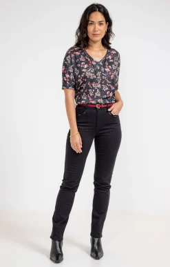 Tee-shirts<Armand Thiery T-SHIRT MANCHES SOURIS COL V - Noir