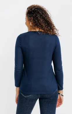 Tee-shirts<Armand Thiery T-SHIRT SEQUINS COL ROND - Marine