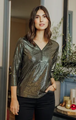 Tee-shirts<Armand Thiery T-SHIRT UNI COL V - Or