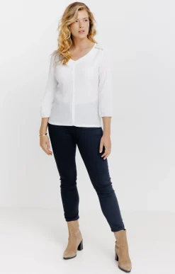 Tee-shirts<Armand Thiery T-SHIRT UNI DETAIL DENTELLLE EPAULE - Écru