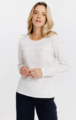 Tee-shirts<Armand Thiery T-SHIRT UNI MANCHES LONGUES - Écru